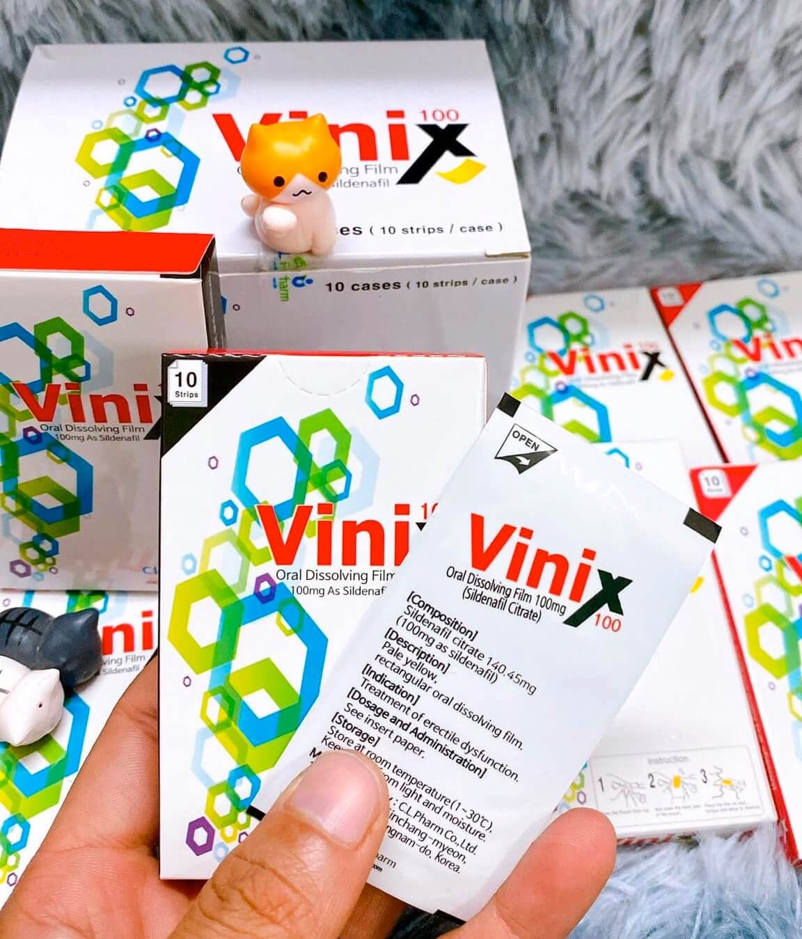 Tem Vinix 100mg kéo dài thời gian quan hệ hộp 10 tem