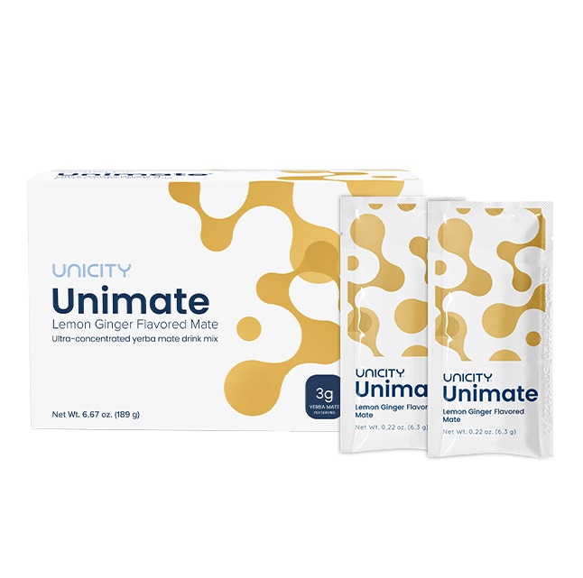 Unimate vị chanh gừng Unimate Lemon Ginger Unicity Hỗ Trợ Tăng Cường Năng Lượng và Chống Lão Hóa